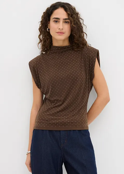 Top se třpytivými kamínky, bonprix