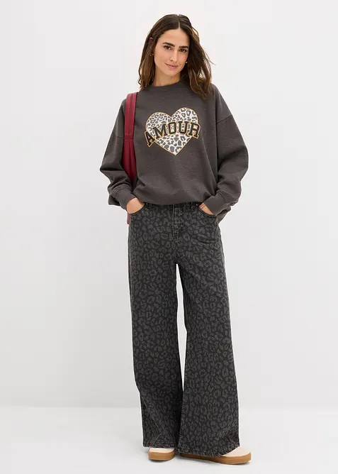 Oversize mikina z bavlněné směsi, bonprix