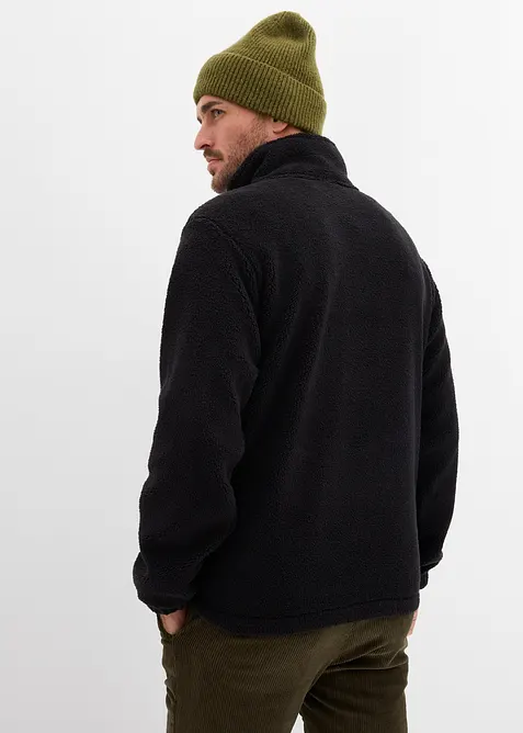 Mikina z medvídkového flísu, s praktickými kapsami na zip, bonprix