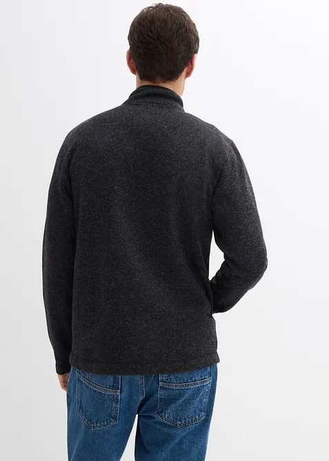 Pletená flísová bunda s praktickými kapsami na zip, bonprix