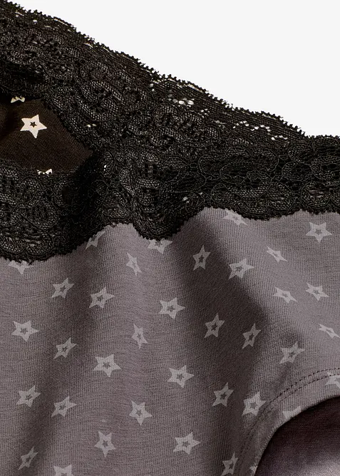 Bokové maxi kalhotky s krajkou a organickou bavlnou (4 ks v balení), bonprix