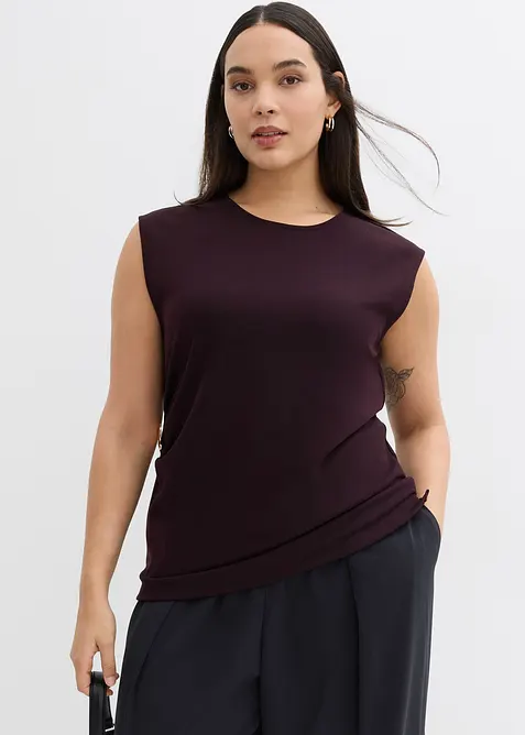 Krepov&yacute; top s ozdobnou přezkou, bonprix