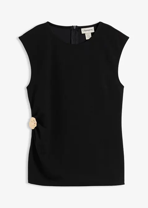 Krepový top s ozdobnou přezkou, bonprix
