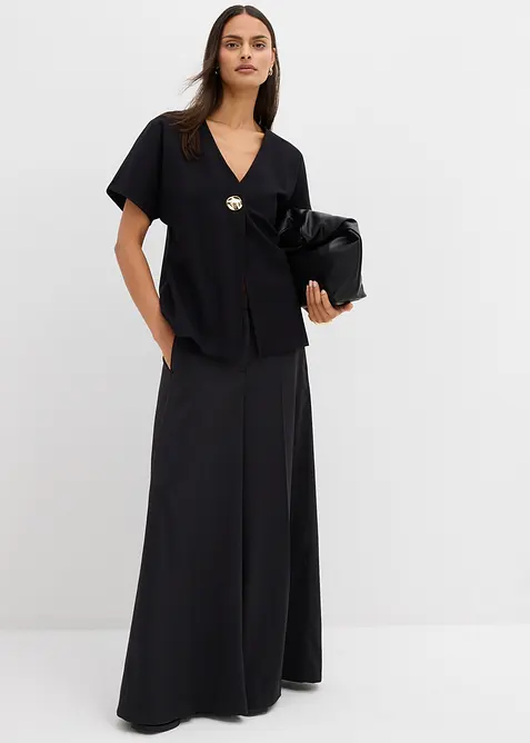 Pohodlná vesta z materiálu Punto di Roma, s ozdobným knoflíkem, bonprix