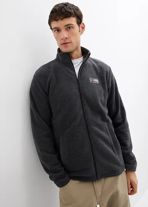 Měkká flísová bunda s průhmatovými kapsami, bonprix