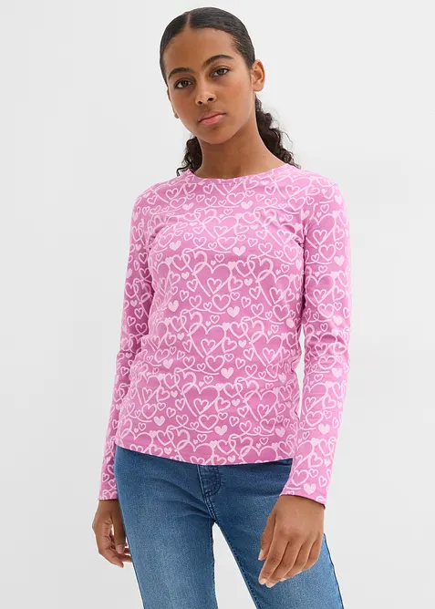 Triko s dlouhým rukávem, z čisté organické bavlny (3 ks v balení), bonprix