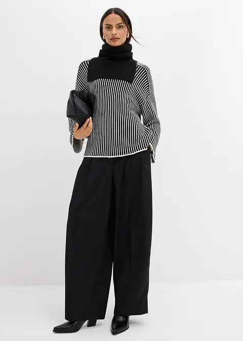 Svetr s krátkým rolákem, z viskózové směsi, bonprix