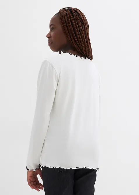 Tričko s dlouhým rukávem, z elastické směsi s organickou bavlnou (2 ks v balení), bonprix