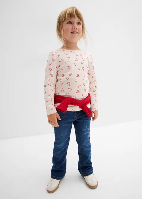 Tričko s dlouhým rukávem, z elastické směsi s organickou bavlnou, bonprix