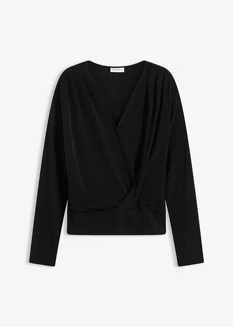 Tričko s dlouhým rukávem a s hlubokým výstřihem, bonprix