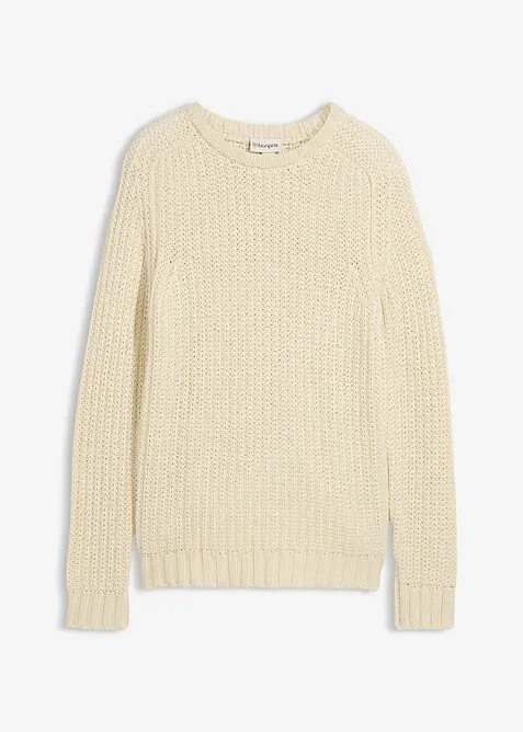 Svetr z hrubé pleteniny z měkké bavlněné směsi, bonprix