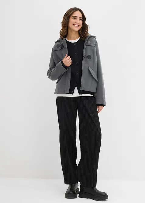 Kab&aacute;tek z žebrovan&eacute; pleteniny, s kulat&yacute;m v&yacute;střihem, bonprix