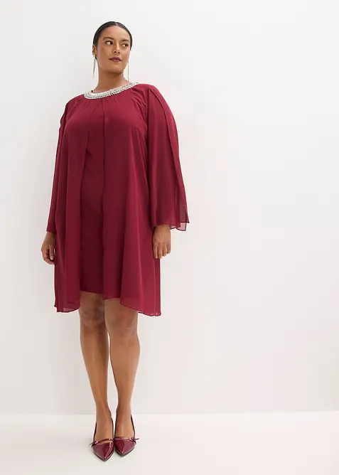 Šifonové šaty se štrasovou aplikací, bonprix