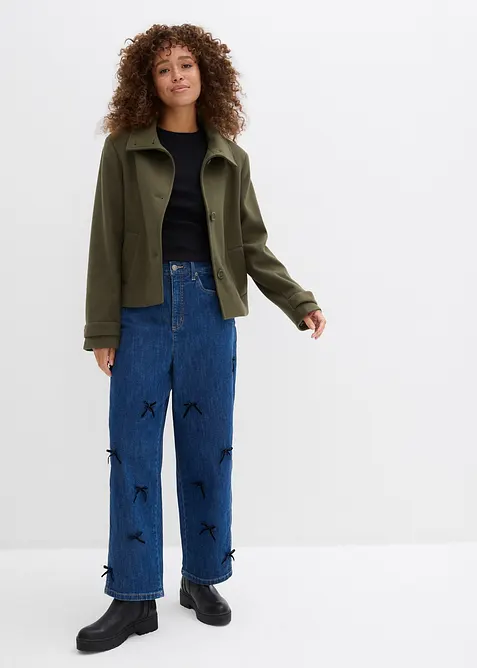 Džíny Barrel, High Waist, pohodlný pas, bonprix