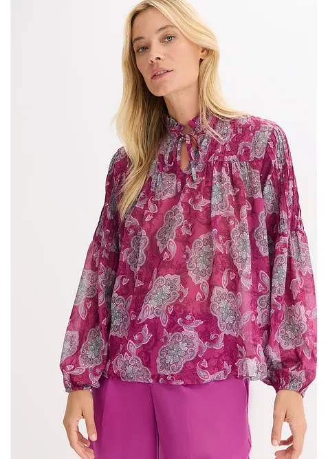 Saténová tunika se sámky, bonprix