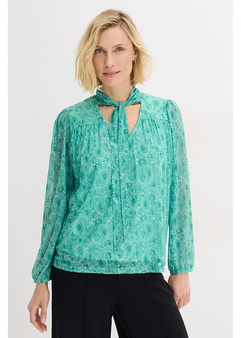 Tričko s dlouhým rukávem z jemné síťoviny, bonprix