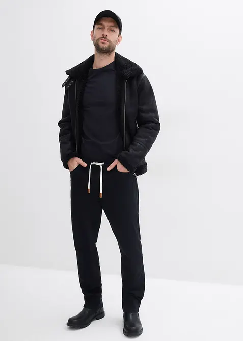 Strečové kalhoty bez zapínání, Regular Fit, Straight, bonprix