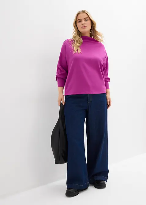 Oversize mikina z měkkého materiálu scuba, bonprix