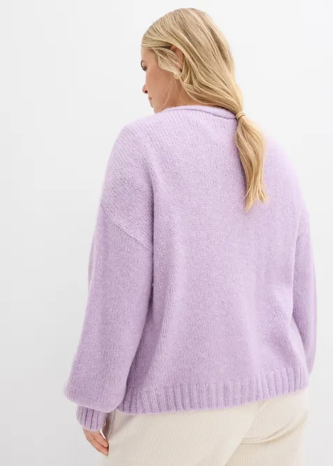 Zkrácený oversize kabátek ze silnější pleteniny, bonprix