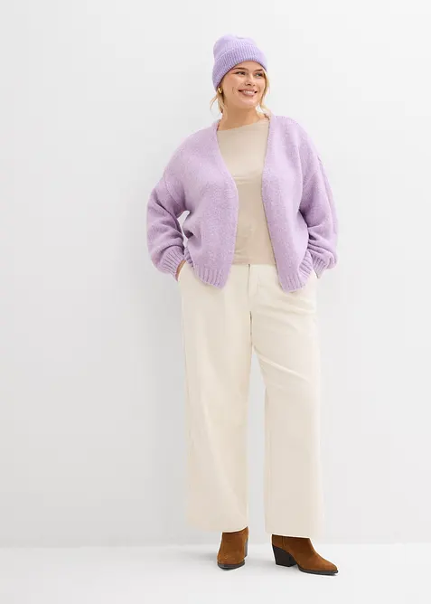 Zkrácený oversize kabátek ze silnější pleteniny, bonprix