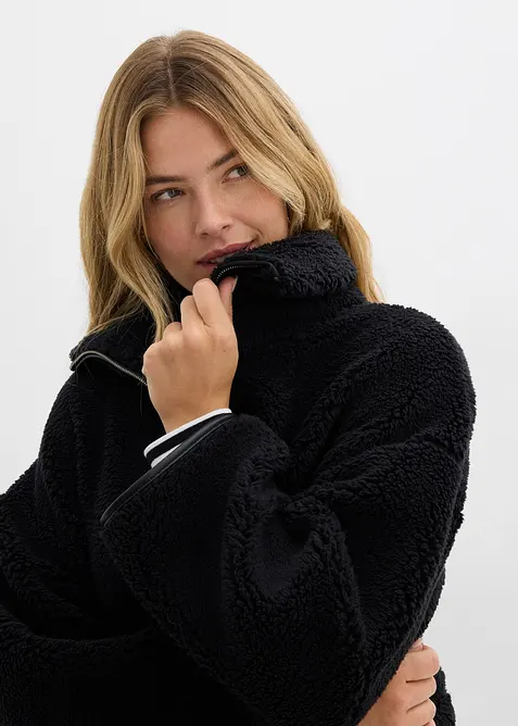 Oversize bunda z medv&iacute;dkov&eacute;ho fl&iacute;su, bonprix