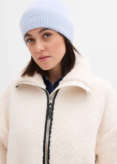 Oversize bunda z medvídkového flísu, bonprix