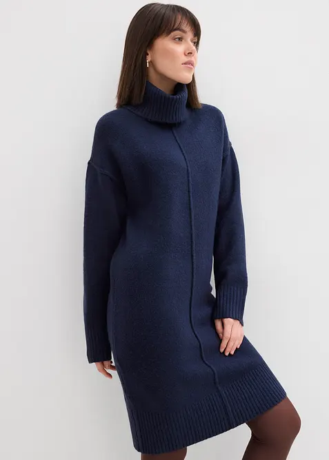 Pletené šaty s ozdobným švem, bonprix