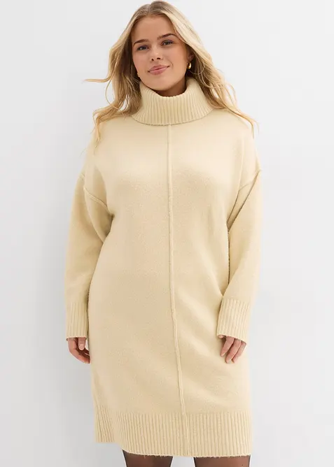 Pletené šaty s ozdobným švem, bonprix