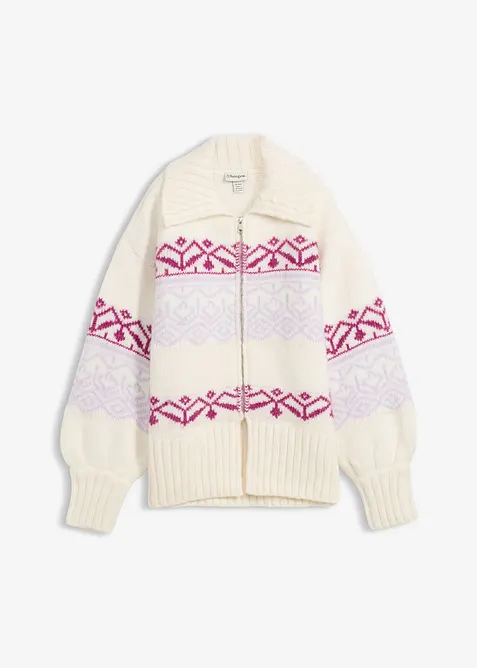 Kr&aacute;tk&yacute; pleten&yacute; kab&aacute;tek s norsk&yacute;m vzorem, bonprix