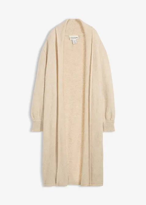 Dlouh&yacute; pleten&yacute; kab&aacute;t s del&scaron;&iacute;m vlasem, bonprix