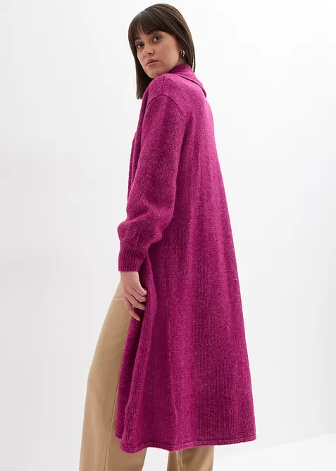 Dlouhý pletený kabát s delším vlasem, bonprix