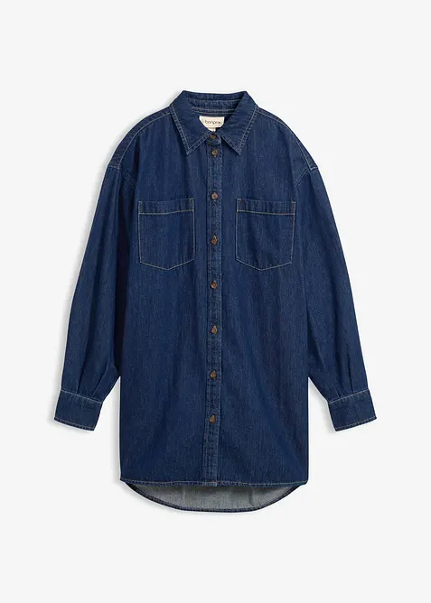 Džínová halenka z těžkého denimu, čistá bavlna, oversize střih, bonprix