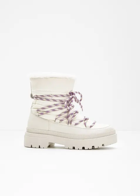 Šněrovací kotníková obuv s podšívkou, bonprix