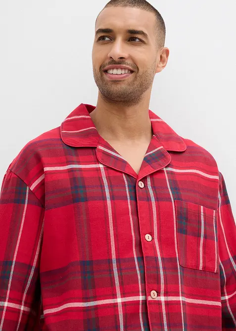 Pánské flanelové pyžamo z měkké bavlny, s dárkovou taškou, bonprix