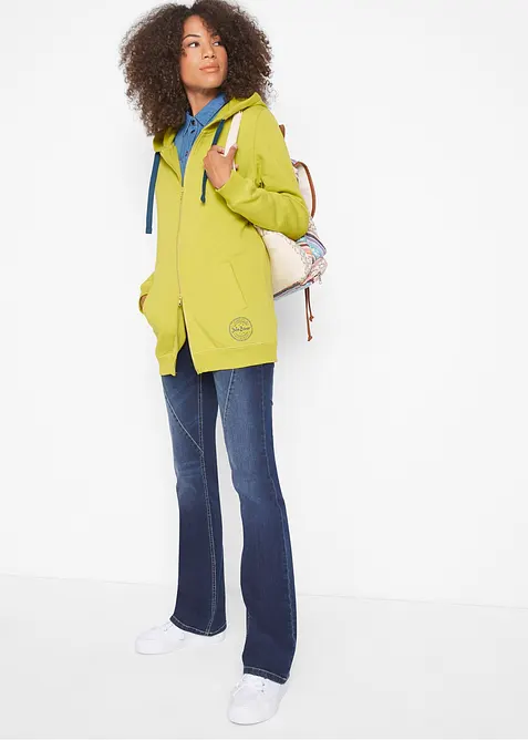 Bootcut džíny Mid Waist, strečové, bonprix