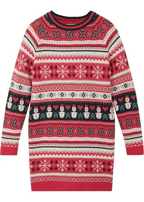 Pletené šaty se zimním motivem, pro dívky, bonprix