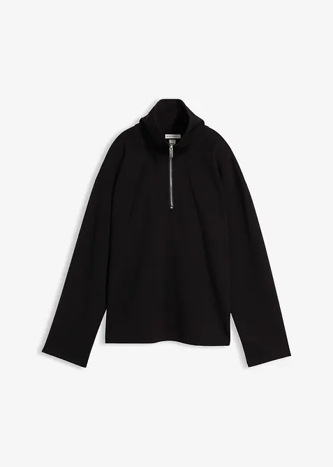 Svetr s límečkem na zip, z viskózové směsi, bonprix