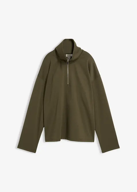 Svetr s l&iacute;mečkem na zip, z visk&oacute;zov&eacute; směsi, bonprix