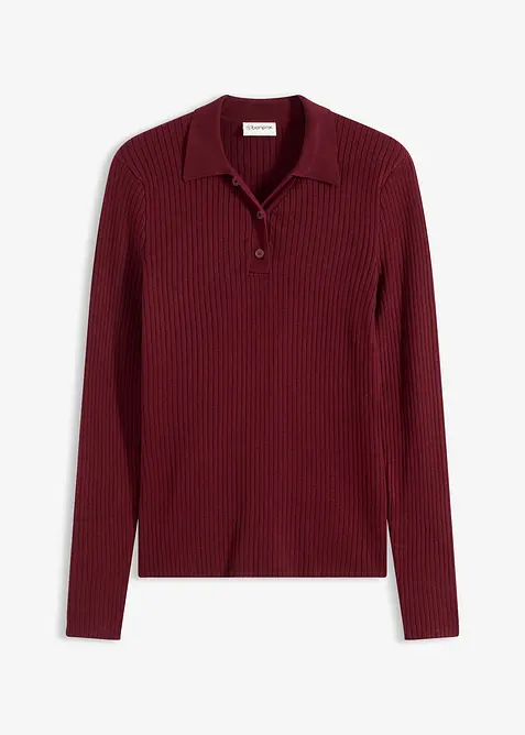 Žebrovan&yacute; svetr ze směsi s visk&oacute;zou, bonprix