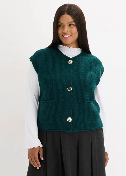 Pletená vesta s ozdobnými knoflíky, bonprix