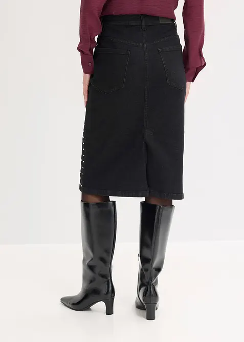 Džínová sukně se štrasovou aplikací, bonprix
