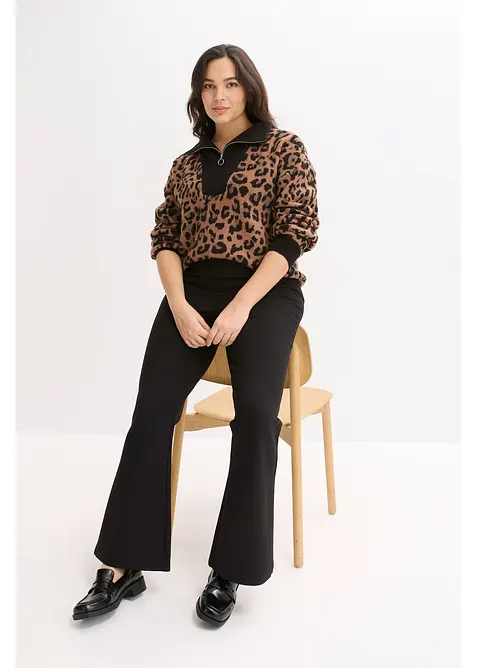 Svetr s l&iacute;mečkem na zip, bonprix