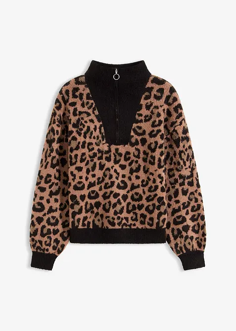 Svetr s límečkem na zip, bonprix