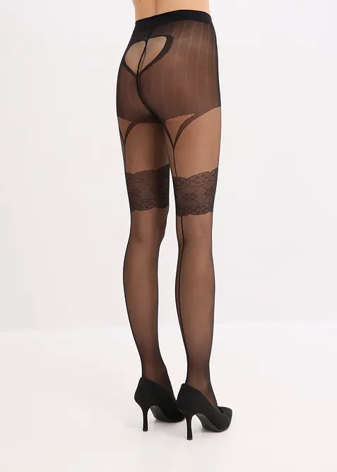 Punčochové kalhoty v podvazkovém stylu 30 DEN, bonprix