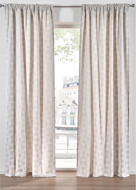 Žakárový závěs z organické bavlny (1 ks v balení), bonprix