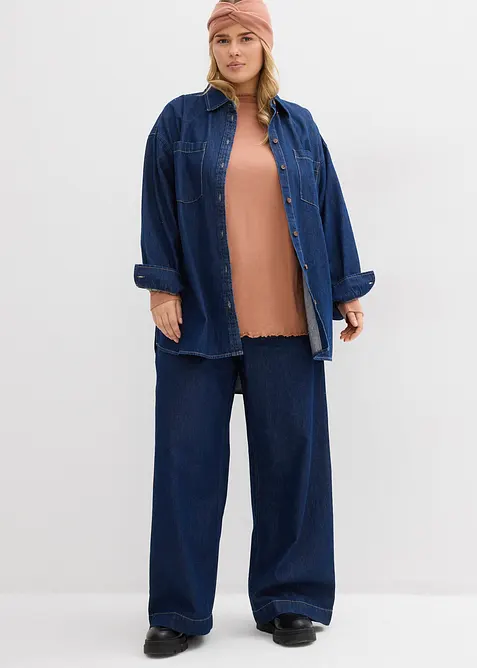 Triko s dlouh&yacute;m ruk&aacute;vem, z bavlněn&eacute; směsi, bonprix