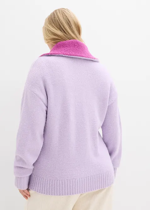 Svetr s l&iacute;mečkem na zip, bonprix