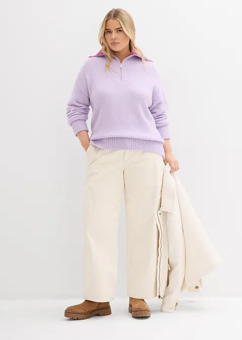 Svetr s l&iacute;mečkem na zip, bonprix