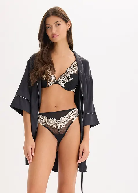 Kalhotky tanga z dvoubarevné krajky, bonprix