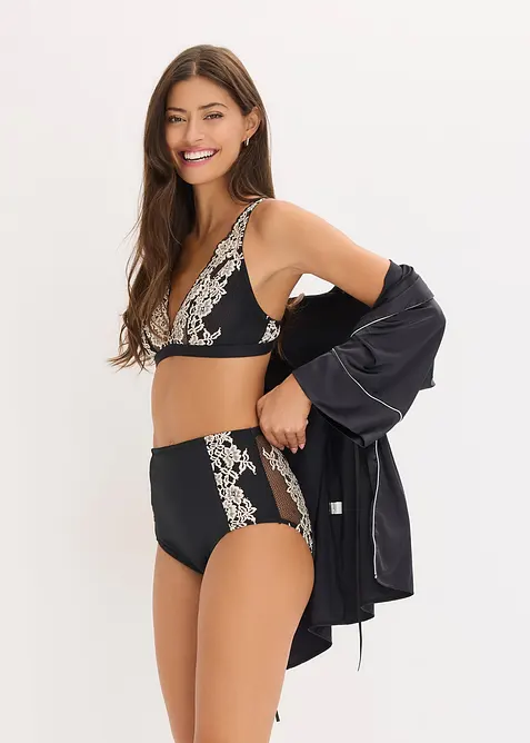 Podprsenkový top z dvoubarevné krajky, bonprix